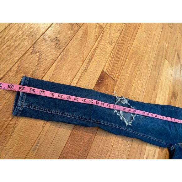 Free People, women's distressed mid rise skinny jeans size W25 - Picture 9 of 9